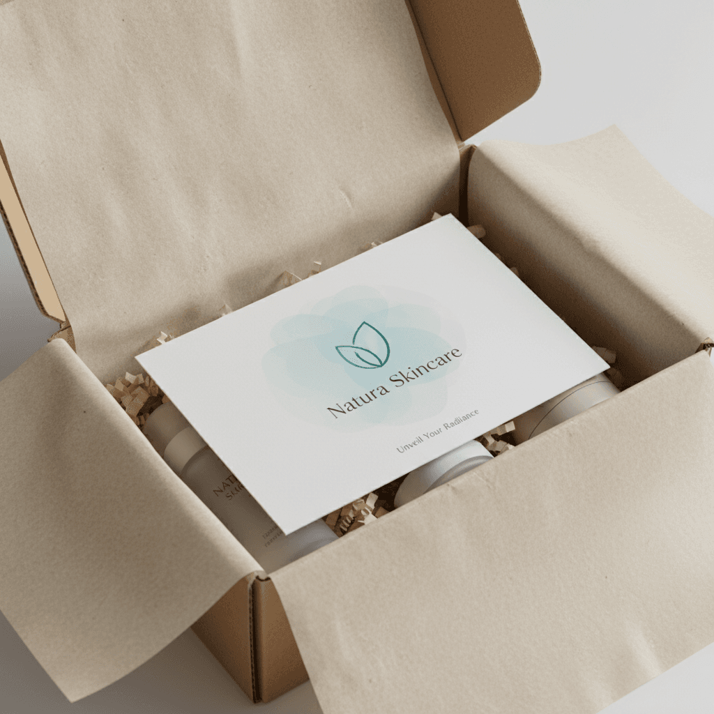 Brown box with tissue for premium unboxing experience