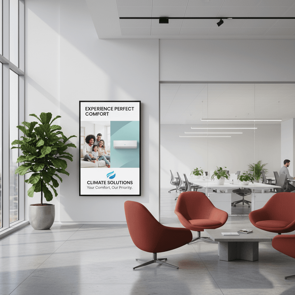 Indoor billboard with interior space branding